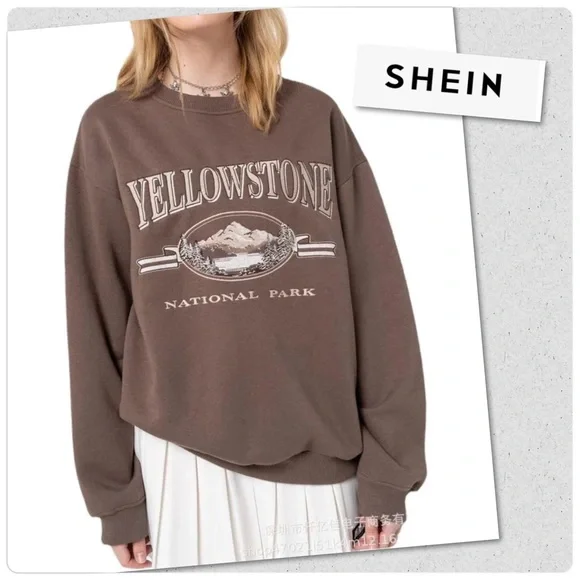 SHEIN Yellowstone Crewneck Sweatshirt - Picture 1 of 9